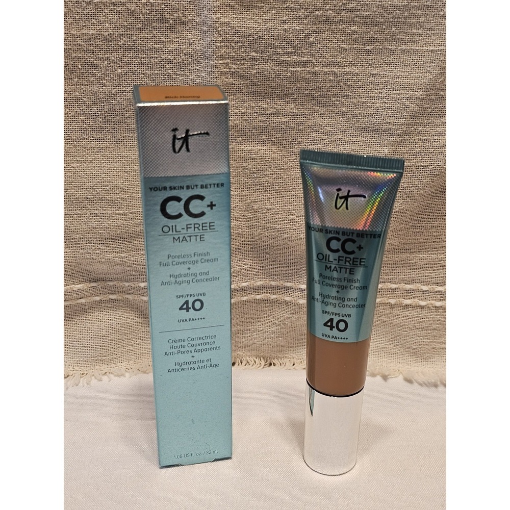 IT Cosmetics CC+ Oil-Free Matte CC Cream Full Coverage Rich Honey 40 1.08oz